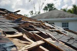 hurricane beryl damaged roof in houston